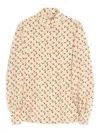 Valentino Crepe De Chine Shirt With Cherryfic Print In Neutral