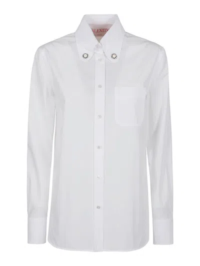 Valentino Solid Shirt Long Sleeves In Blanco