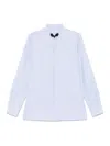 Valentino Cotton Oxford Shirt With Toggle In Blue