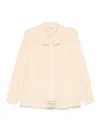 Valentino Ruched Detailing Shirt In Nude & Neutrals