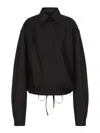 Valentino Black Techno Light Wool Shirt In Black