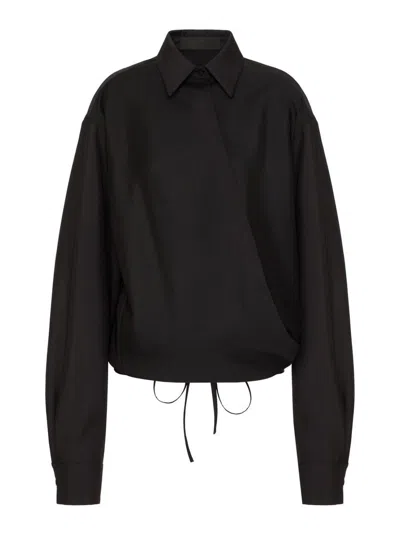Valentino Wool Shirt In Black