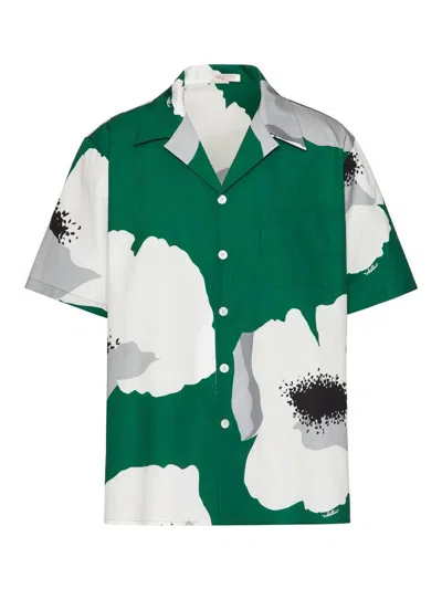 Valentino Floral Print Shirt Shirt And Blouse Multicolor In Green