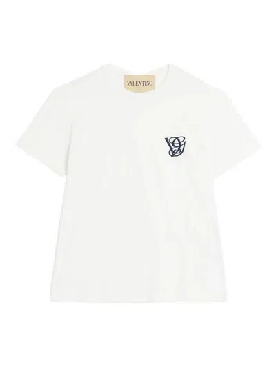 Valentino Cotton T-shirt With Vg Patch In White