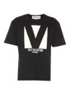Valentino Crew Neck Short Sleeves T-shirts In Negro