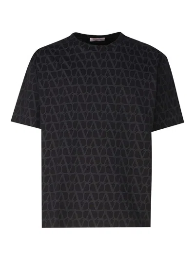 Valentino Cotton T-shirt With Soft Shoulders In Black