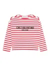 Valentino Womens Avorio Rosso Striped Brand-print Cotton-jersey T-shirt In Pink