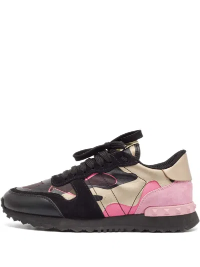 Pre-owned Valentino Garavani Camo-print Panelled Sneakers