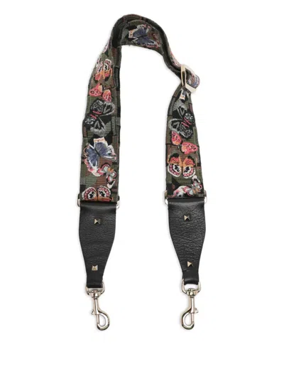 Pre-owned Valentino Garavani Camouflage Butterflies Bag Strap In Green