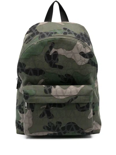 VALENTINO GARAVANI CAMOUFLAGE CANVAS BACKPACK