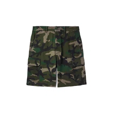 Valentino Straight-leg Camouflage-print Canvas Cargo Shorts In Green
