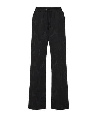 Valentino Camouflage Pattern Casual Pants In Black