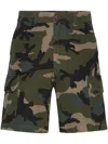 Valentino Camouflage-pattern Cotton Shorts In Green