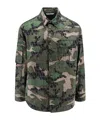 Valentino Men Cotton Jacket With Camouflage Motif In Black