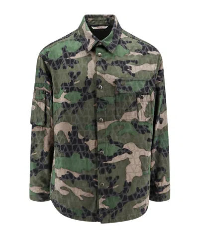 VALENTINO VALENTINO CAMOUFLAGE MOTIF BUTTONED JACKET