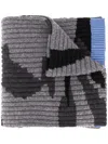 Valentino Camouflage Pattern Knitted Scarf