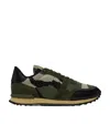 Valentino Garavani Camouflage Pattern Low Upper Board Shoes In Black