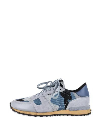 Pre-owned Valentino Garavani Camouflage-patterned Sneakers In Gray