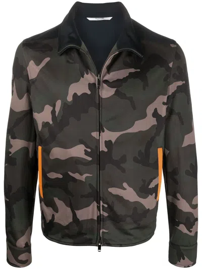Valentino Camouflage Print Bomber Jacket In Multi