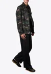 Valentino Camouflage Print Buttoned Jacket