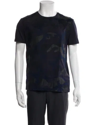Pre-owned Valentino Camouflage Print Crew Neck T-shirt In Black