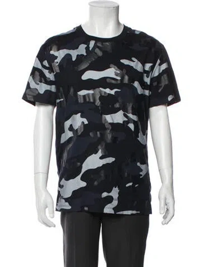 Pre-owned Valentino Camouflage Print Crew Neck T-shirt In Gray