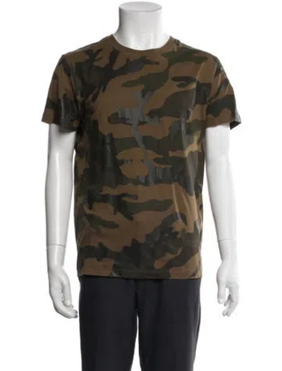 Pre-owned Valentino Camouflage Print Crew Neck T-shirt In Green