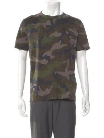 Pre-owned Valentino Camouflage Print Crew Neck T-shirt In Green
