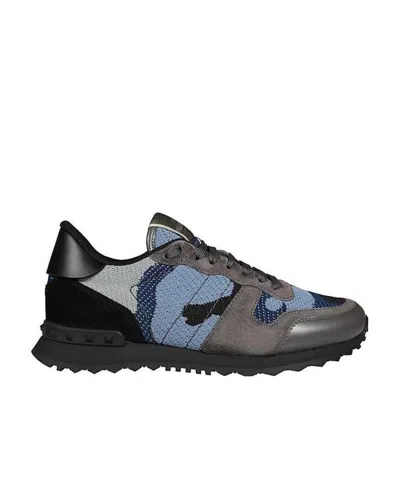 Valentino Garavani Camouflage-print Low-top Sneakers In Black