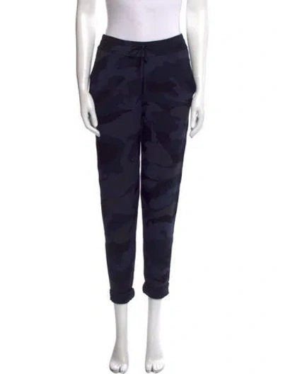 Pre-owned Valentino Camouflage Print Skinny Leg Pants In Blue