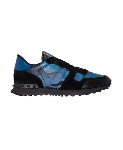 Valentino Garavani Camouflage Print Sneakers In Black