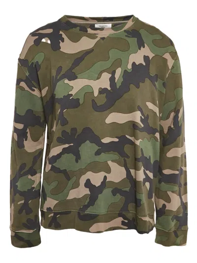 Pre-owned Valentino Camouflage-print Sweatshirt In Green