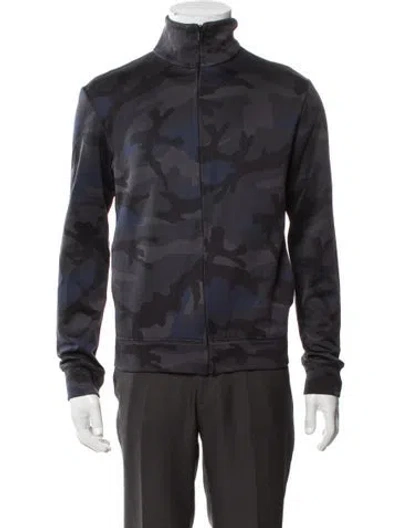 Pre-owned Valentino Camouflage Print Utility Jacket In Gray