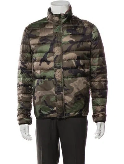 Pre-owned Valentino Camouflage Print Utility Jacket In Green