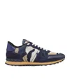 Valentino Garavani Camouflage Rockrunner Low-top Sneakers In Ocean Color