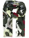 Valentino Camouflage Scarf In Multi