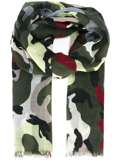 Valentino Camouflage Scarf In Multi
