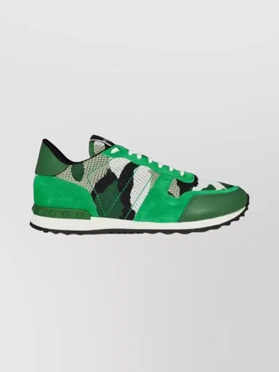 VALENTINO GARAVANI CAMOUFLAGE SNEAKERS WITH MESH AND RUBBER SOLE