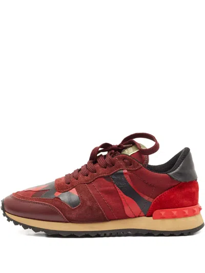 Pre-owned Valentino Garavani Camouflage Suede Sneakers