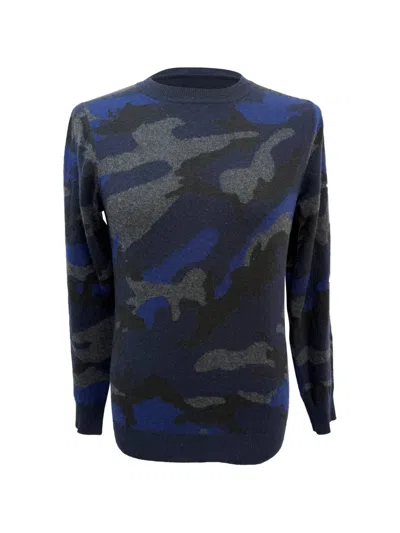 Pre-owned Valentino Camouflage Sweater In Blue