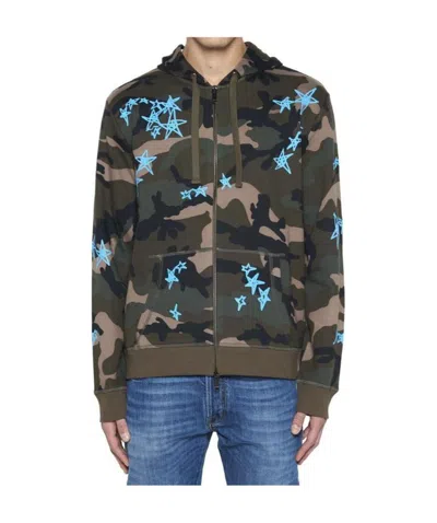 Valentino Camouflage With Hat Casual Jacket In Black