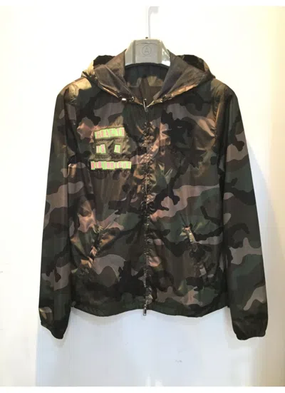 Valentino Camouflage With Hat Casual Jacket In Black