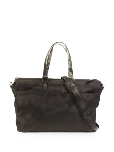 Pre-owned Valentino Garavani Camouflage-print Briefcase Bag In Black