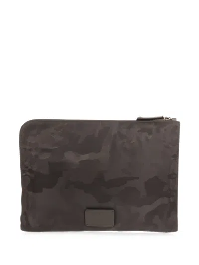 Pre-owned Valentino Garavani Camouflage-print Clutch Bag In Black