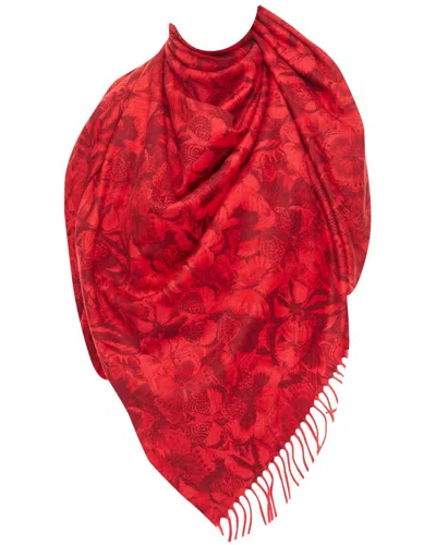 Pre-owned Valentino Camubutterfly Cashmere Butterfly Print Fringed Shawl (authentic Pre-  Loved)