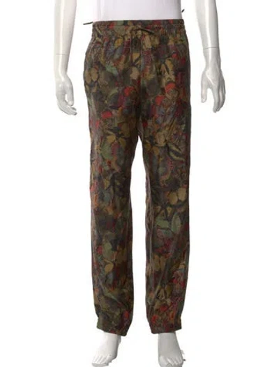 Pre-owned Valentino Camubutterfly Print Pants In Green