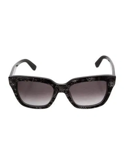 Pre-owned Valentino Camubutterfly Print Wayfarer Sunglasses In Gray