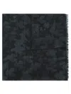 Valentino Camustars Print Frayed Scarf