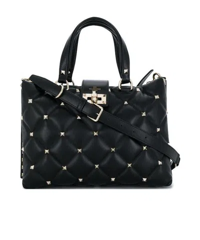 Valentino Garavani Candystud Handbag In Black