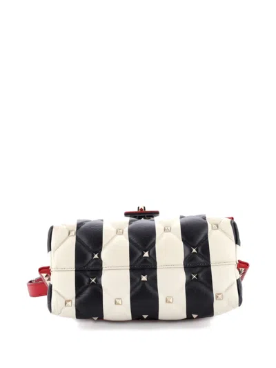 Pre-owned Valentino Garavani Candystud Top Handle Bag Leather Medium Shoulder Bag In Multi